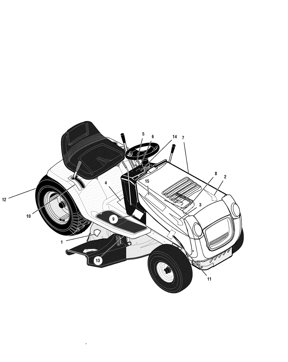 Decals Diagram and Parts List for 385002X78C 2006 Briggs and Stratton Lawn Tractor
